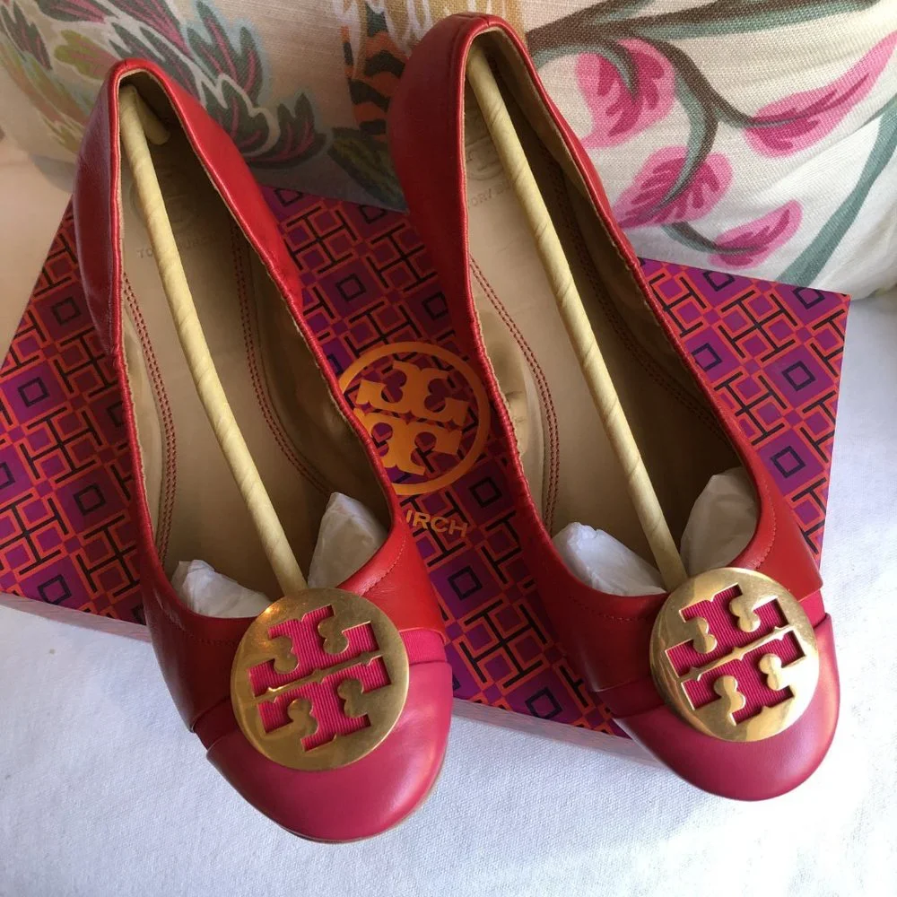 💗 NEW Tory Burch Minnie Cap-Toe Ballet Flat size 10